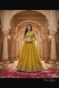 Aripan – Silk Bridal Lehenga – Peacock & Elephant Khatli Work