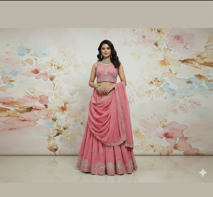 Aripan – Silk Bridal Lehenga – Peacock & Elephant Khatli Work
