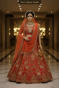 Shyama – Heavy Embroidered Net Bridal Lehenga – Designer Dupatta
