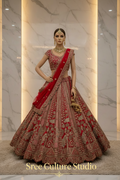 Saptarishi – Gold Zardozi Heavy Bridal Lehenga – Grand Flare