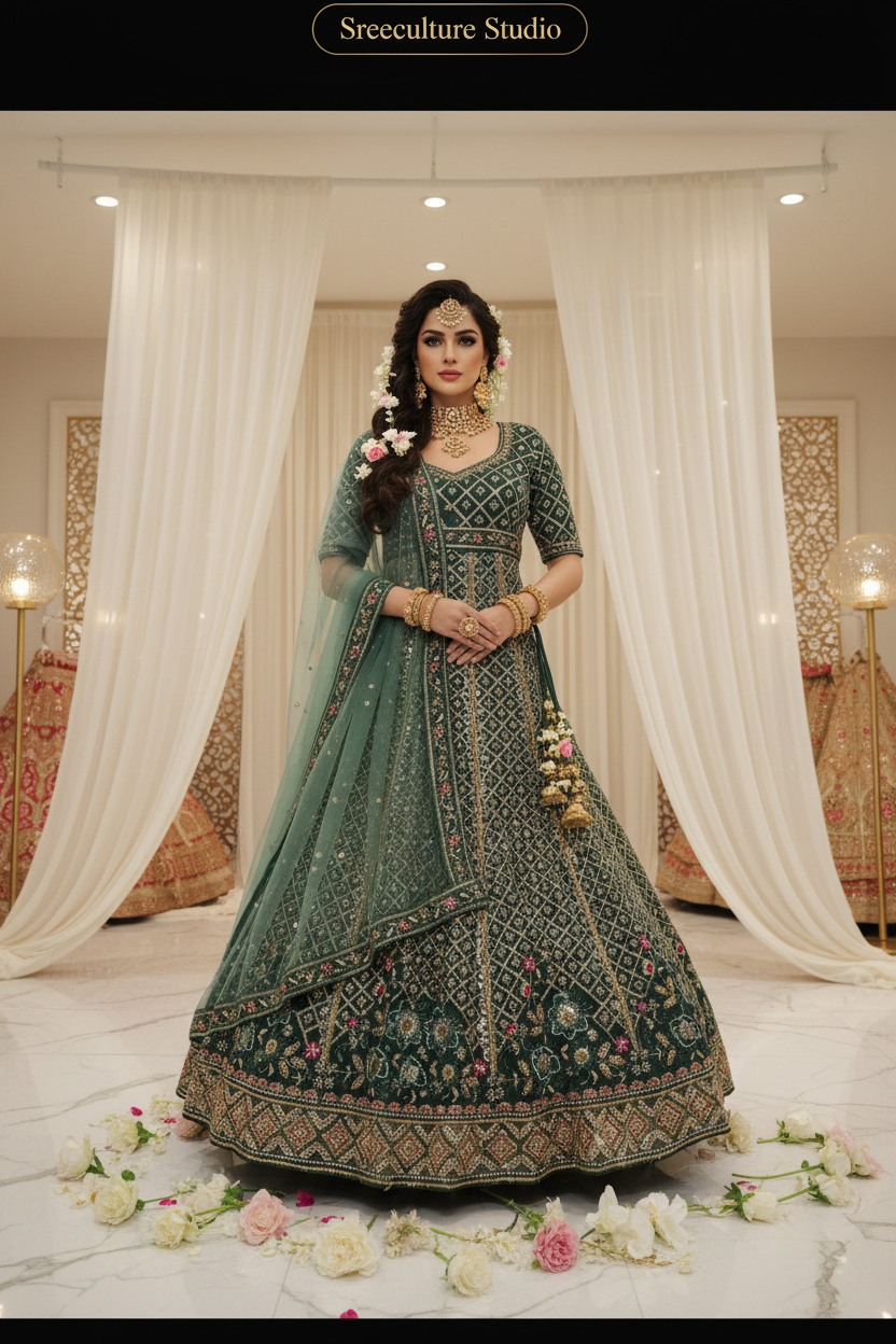 Bharni – Modern Luxury Bridal Lehenga – Beads, Sequins & Zardozi