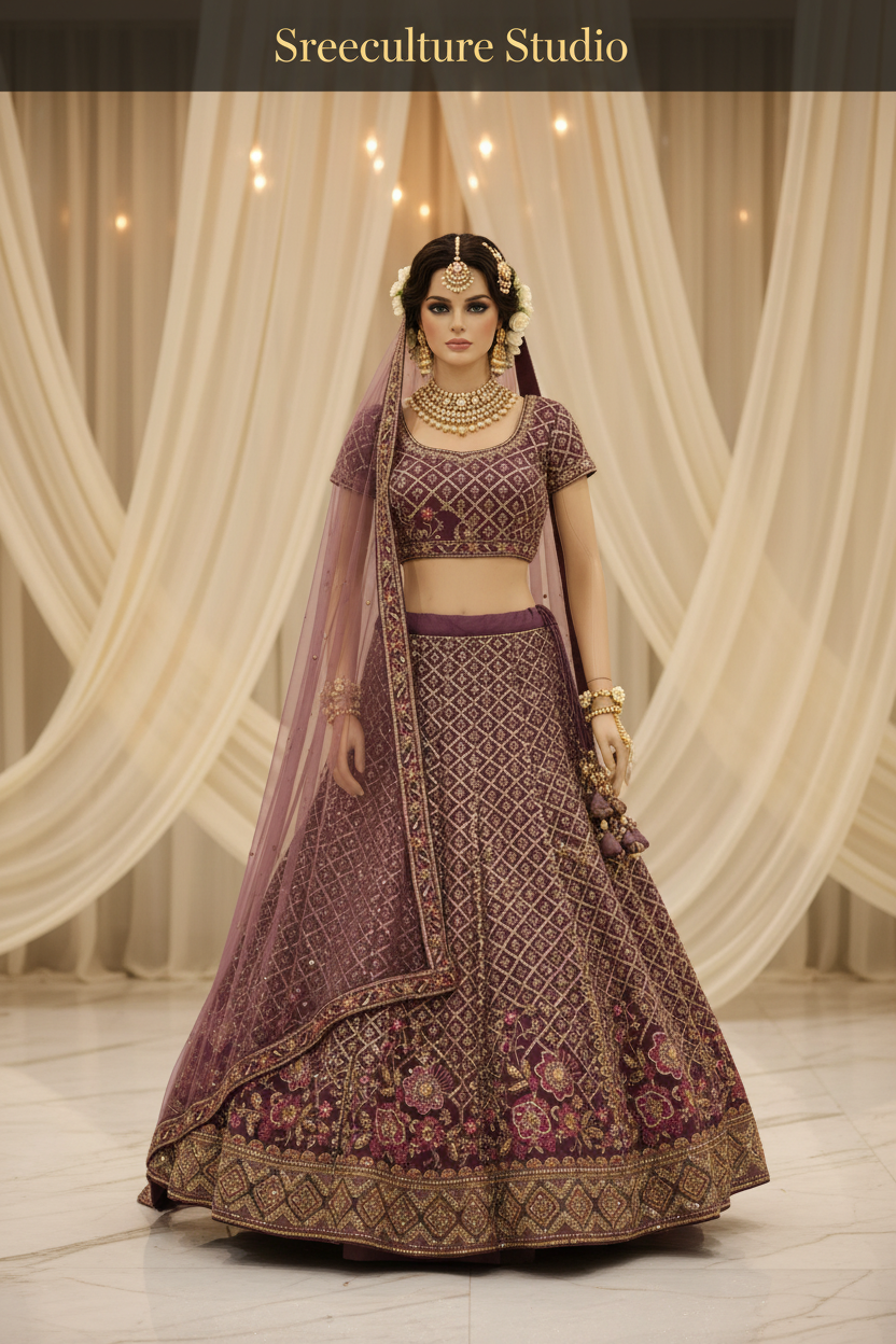 Bharni – Modern Luxury Bridal Lehenga – Beads, Sequins & Zardozi