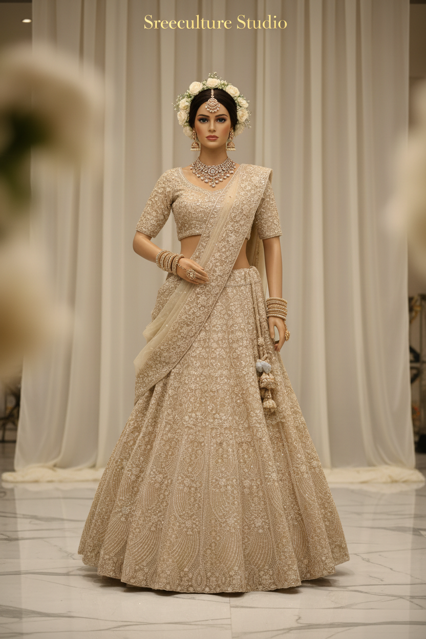 Kachni – Luxurious Multi-Style Bridal Party Lehenga – Sequin & Velvet