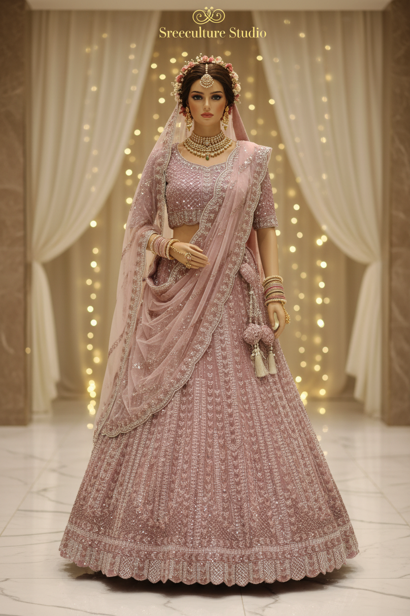 Kachni – Luxurious Multi-Style Bridal Party Lehenga – Sequin & Velvet