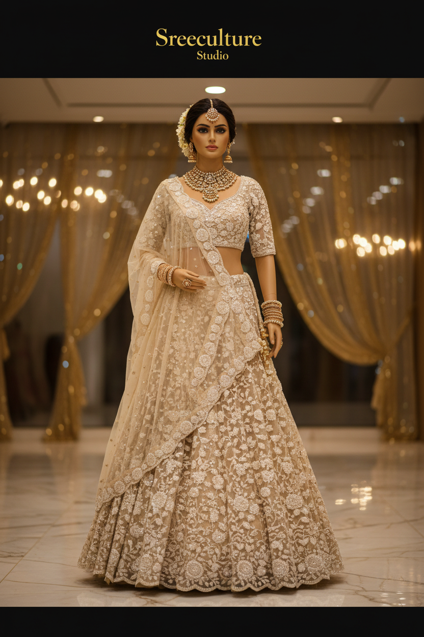 Kachni – Luxurious Multi-Style Bridal Party Lehenga – Sequin & Velvet