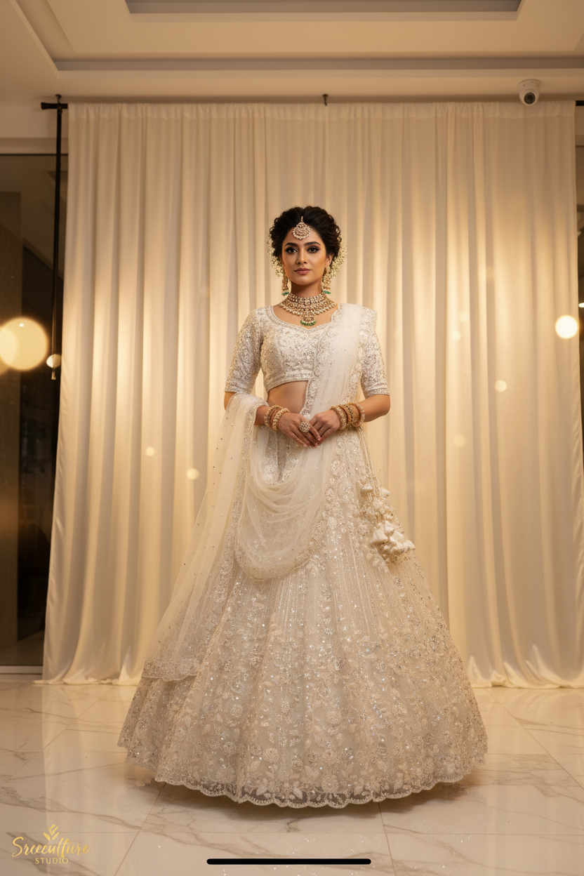Kachni – Luxurious Multi-Style Bridal Party Lehenga – Sequin & Velvet