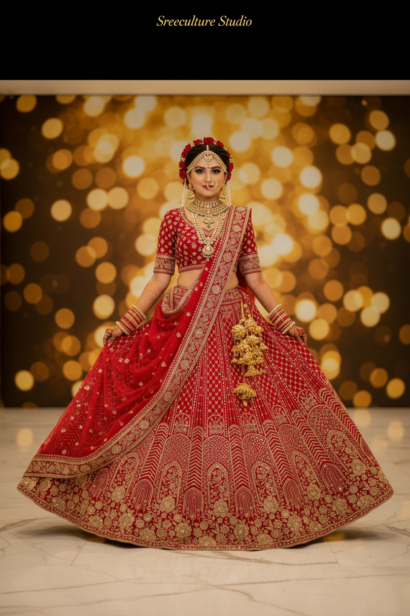 Mayur – Velvet-Net Fabric Bridal Lehenga – Royal Elegance