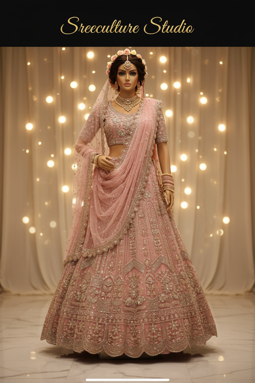 Kachni – Luxurious Multi-Style Bridal Party Lehenga – Sequin & Velvet