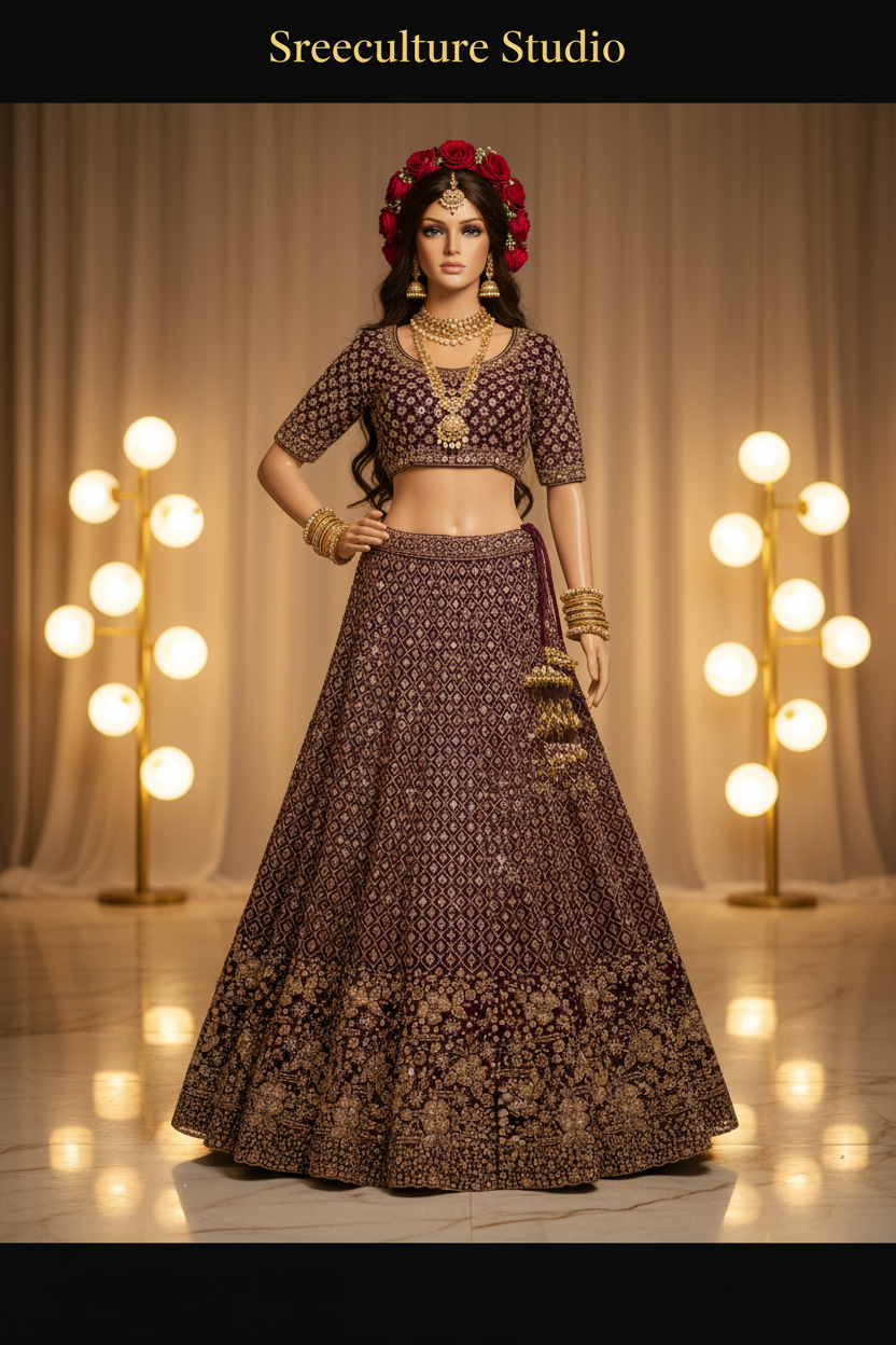 Bharni – Modern Luxury Bridal Lehenga – Beads, Sequins & Zardozi