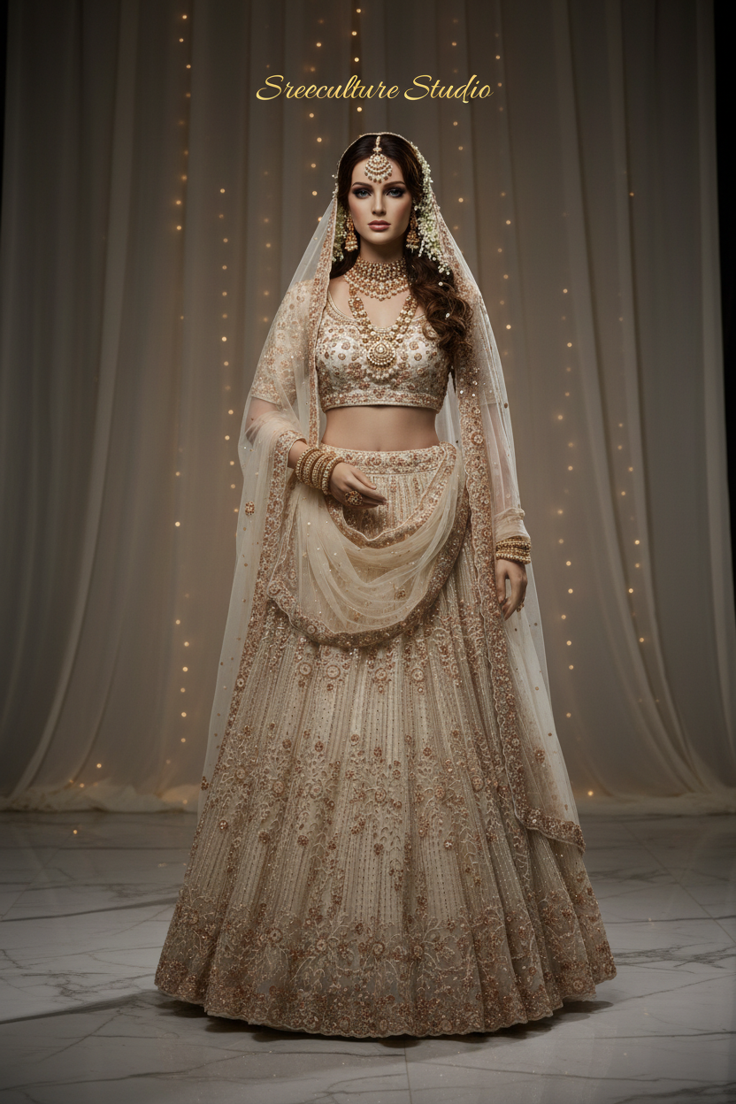 Kachni – Luxurious Multi-Style Bridal Party Lehenga – Sequin & Velvet