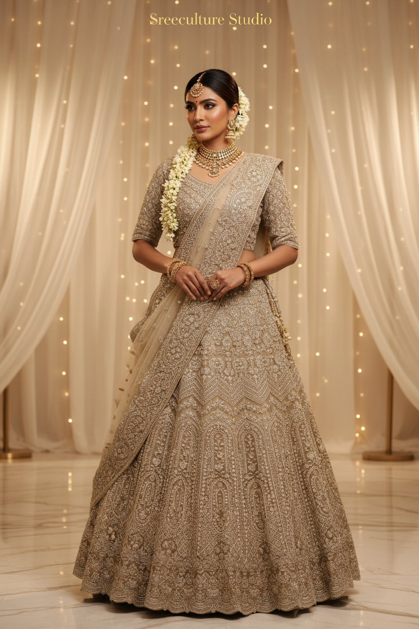 Kachni – Luxurious Multi-Style Bridal Party Lehenga – Sequin & Velvet