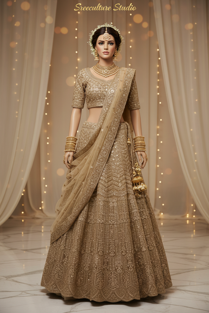 Kachni – Luxurious Multi-Style Bridal Party Lehenga – Sequin & Velvet