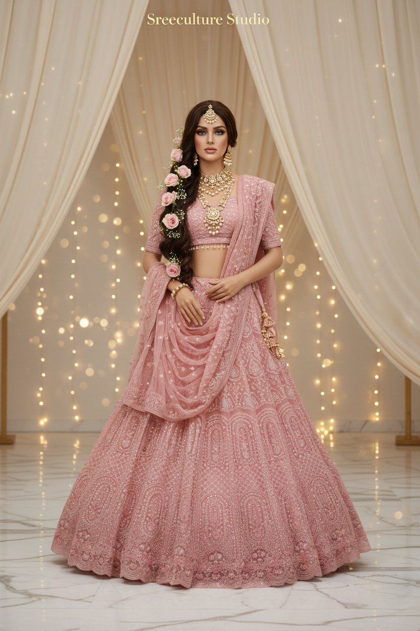 Kachni – Luxurious Multi-Style Bridal Party Lehenga – Sequin & Velvet