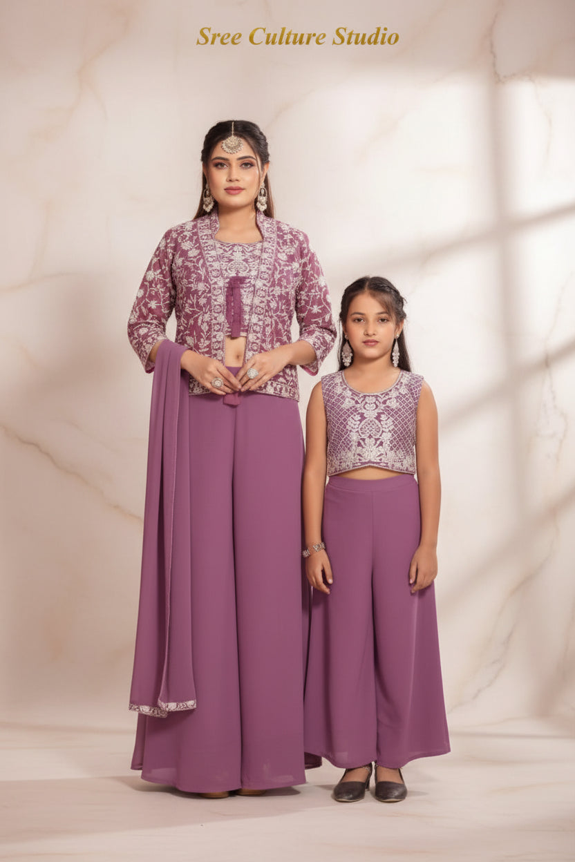 Bandhan – Designer Mother Daughter Palazzo Set Collections – Matching Ethnic Wear