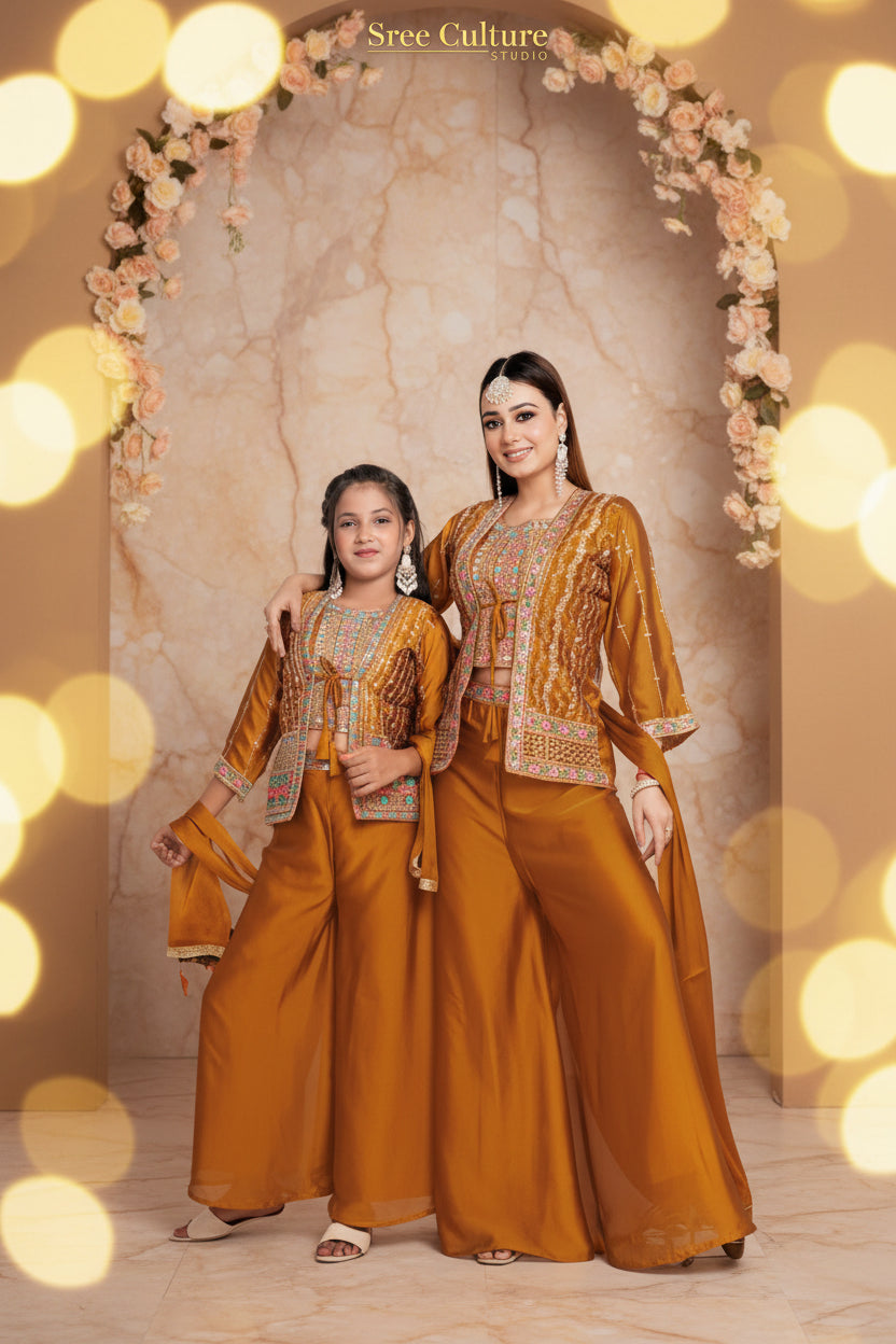 Bandhan – Designer Mother Daughter Palazzo Set Collections – Matching Ethnic Wear