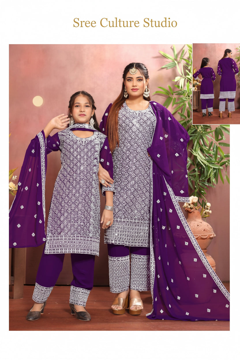 Bandhan – Designer Mother Daughter Palazzo Set Collections – Matching Ethnic Wear